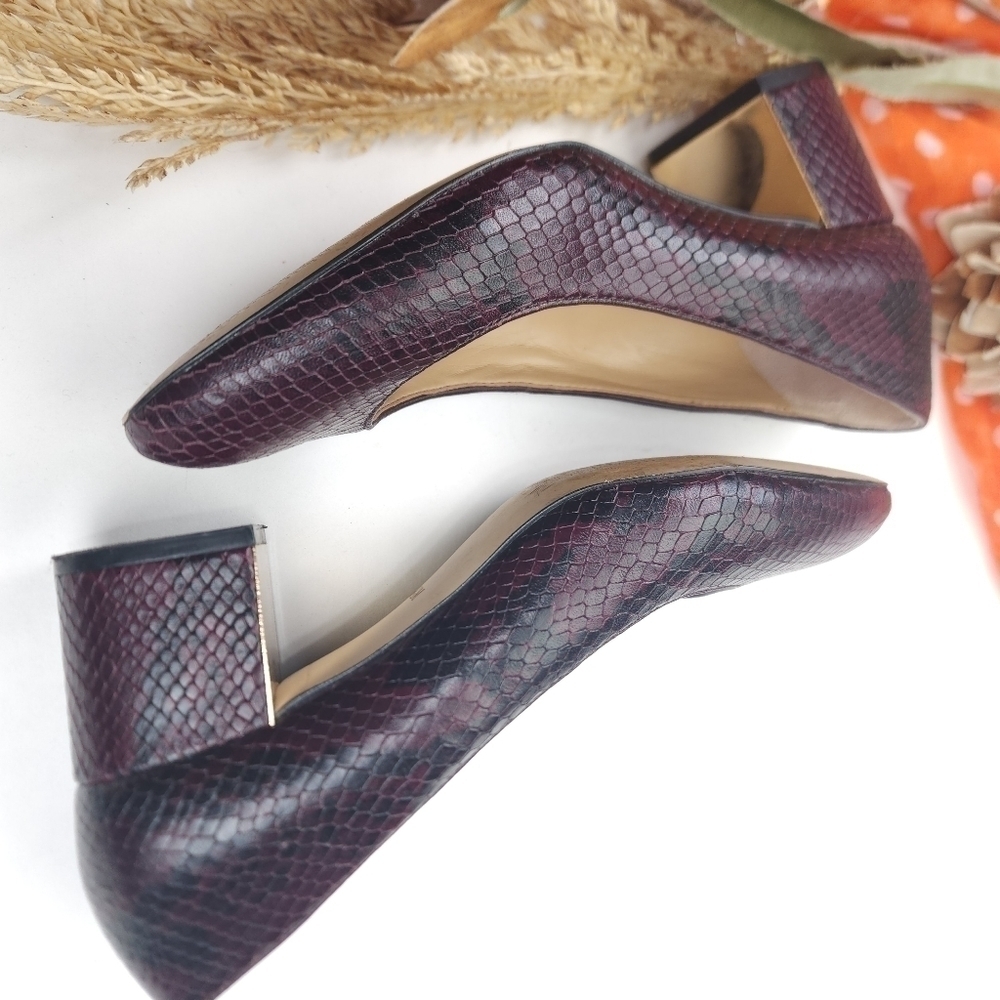 Talbots Maroon Low Block Heel Sz 6½ - Picture 7 of 10